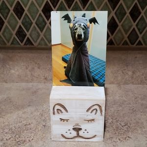 DOG "French Bulldog" photo holder block NEW Homemade